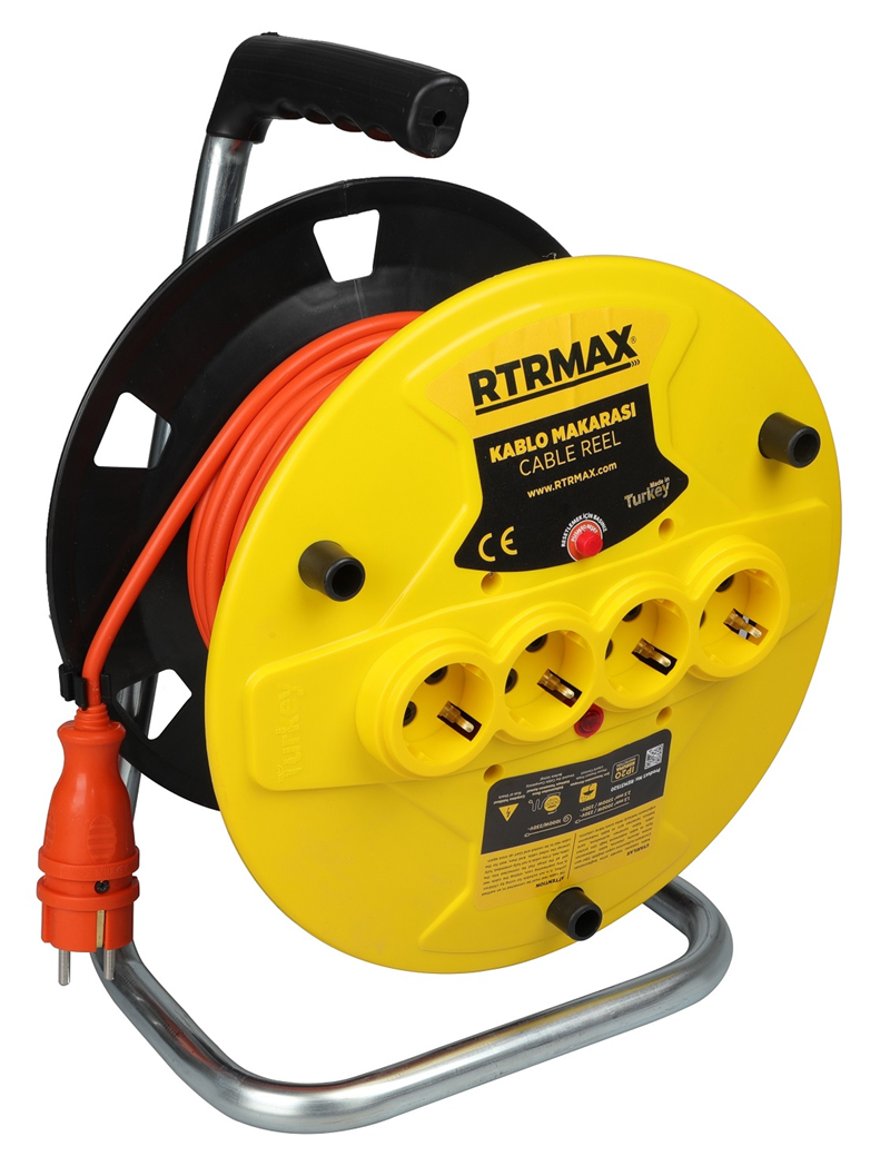 RTRMAX Makaralı Uzatma Kablosu Açık Tip 30 Metre 3x2,5 mm REM32530