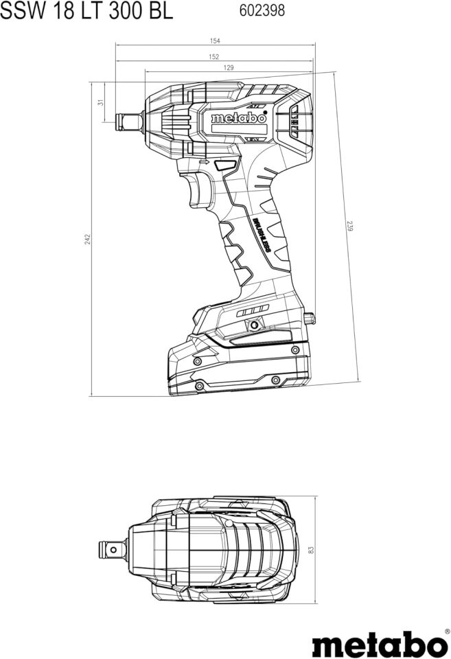 Metabo SSW 18 LT 300 BL Kömürsüz Akülü Somun Sıkma 1/2''