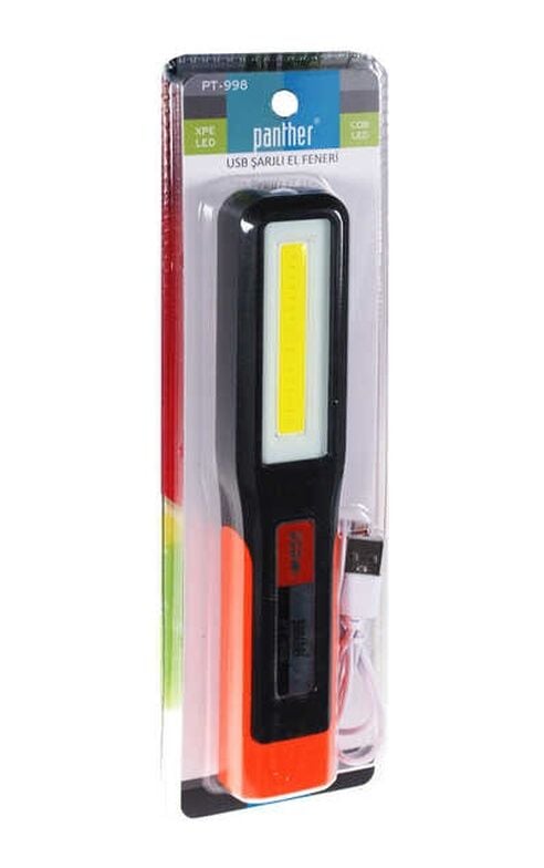 Panther Pt-998 Xpe Led Usb Şarjlı El Feneri Siyah