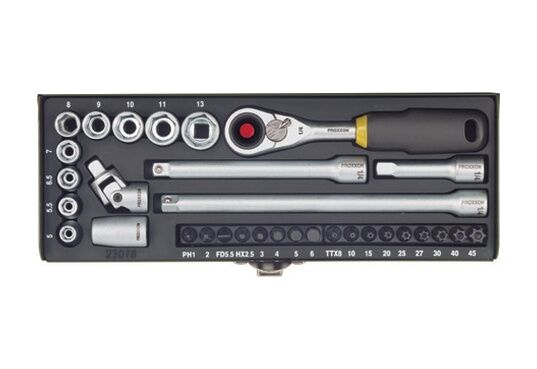 Proxxon 23078 1/4 Cırcır Kollu 32 Parçalı Lokma Ve Bits Takımı