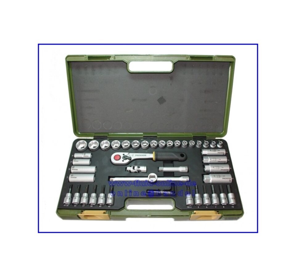 Proxxon 23282 3/8'' Cırcır Kollu 47 Parçalı Lokma Ve Bits Takımı