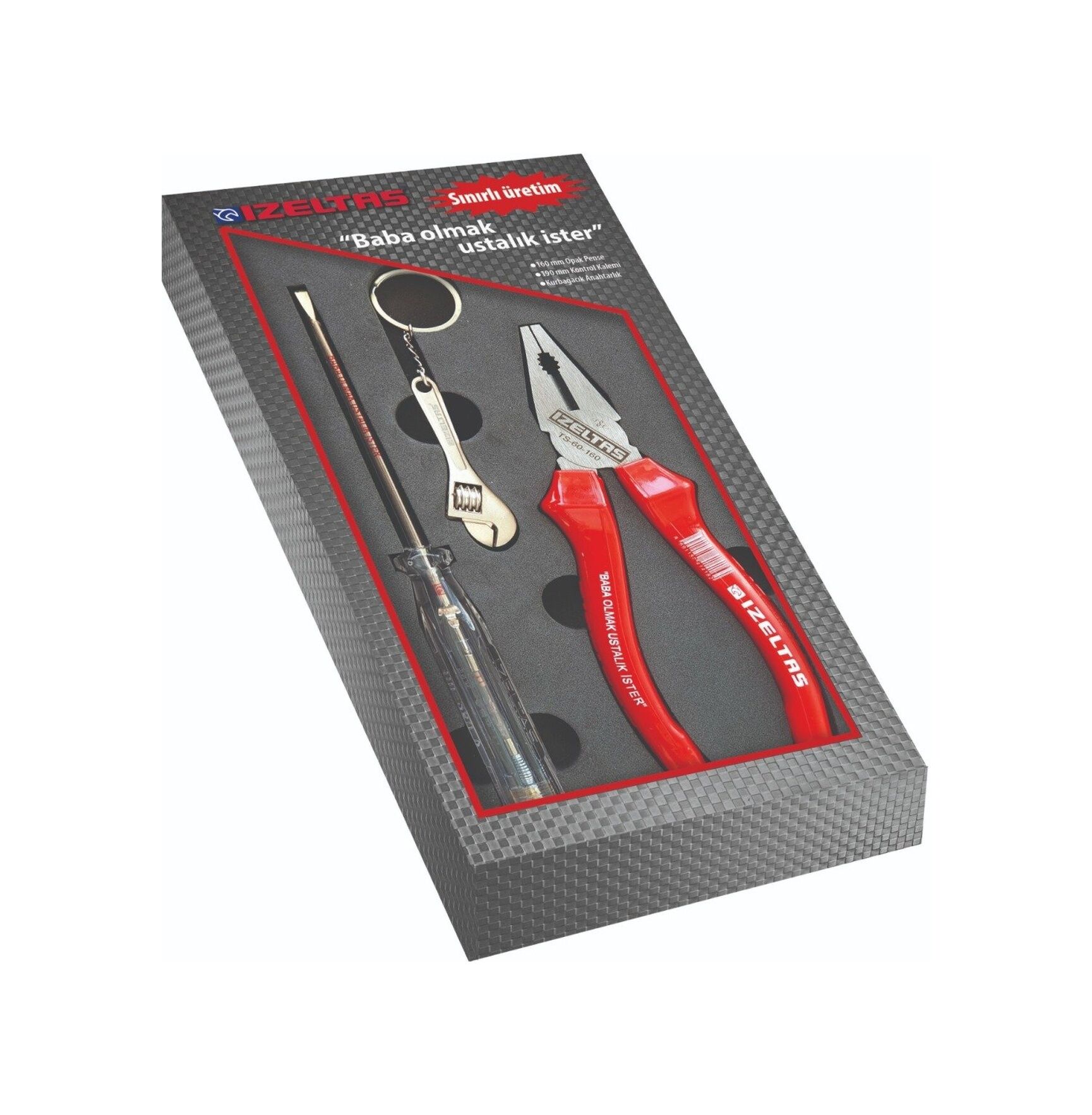 Izeltaş Pense Ve Kontrol Kalemi 2'Li Set Anahtarlıklı N11.6288