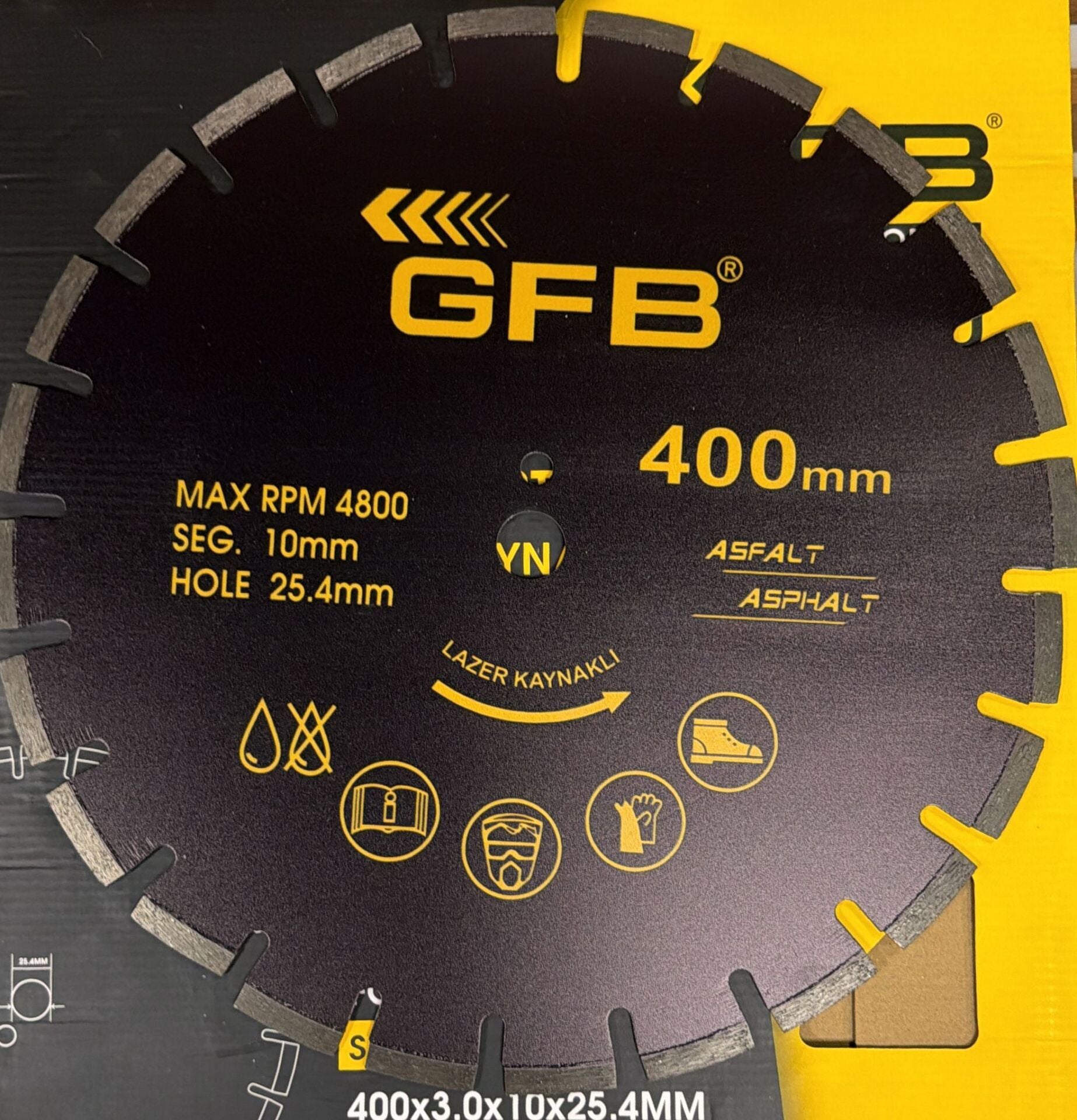 GFB 2374 Daire Testere Bıçağı Asfalt İçin 400 x 25.4 x 10mm