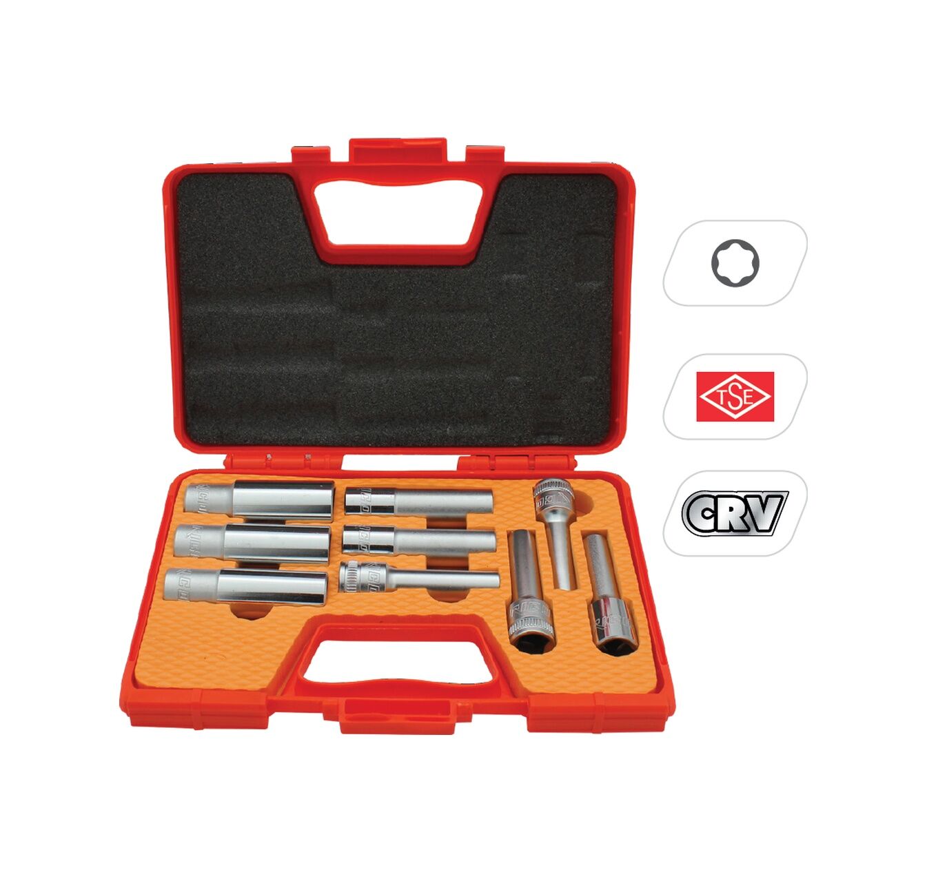 Rico 007-RC7014 9 Parça 1/2” İç Torx E Lokma Seti Uzun