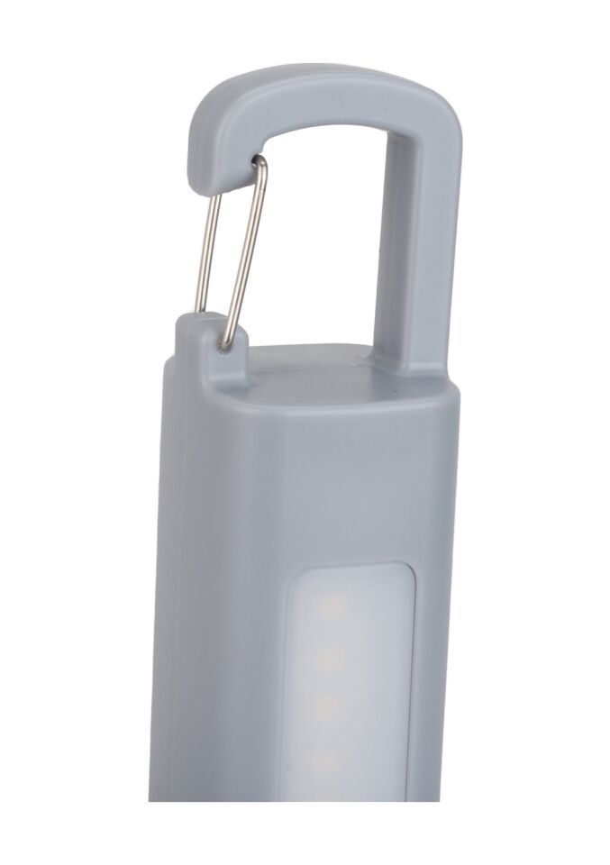 Usb Şarjlı El Feneri 800 Lümen Kamp Lambası Yan Led Özellikli Klipsli Gri