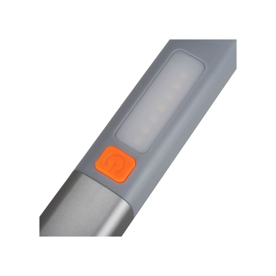 Usb Şarjlı El Feneri 800 Lümen Kamp Lambası Yan Led Özellikli Klipsli Gri