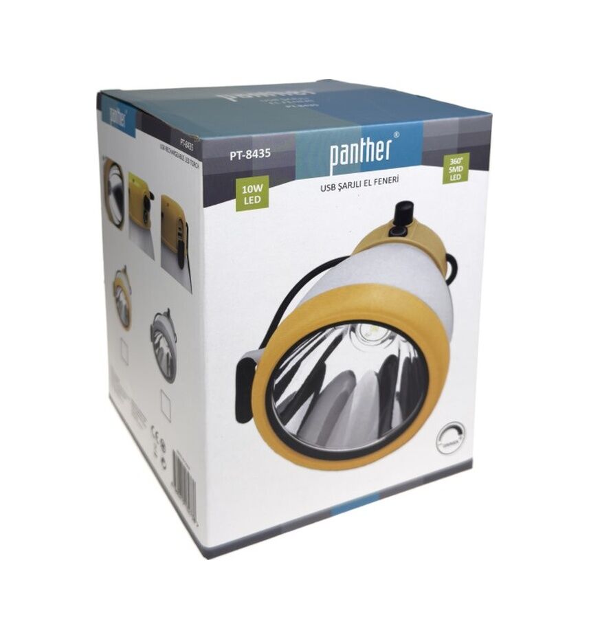PANTHER USB ŞARZLI EL FENERİ PT-8435