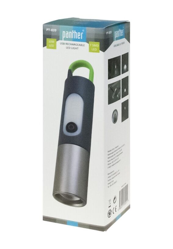 PANTHER USB ŞARZLI EL FENERİ PT-839