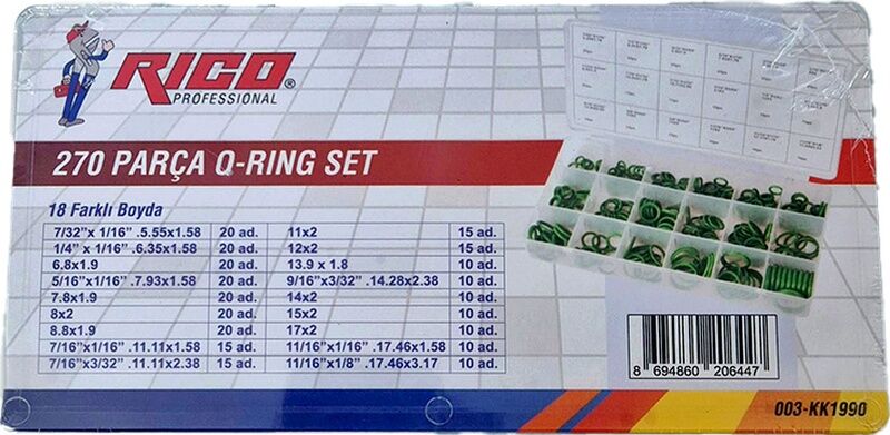 Rico 270 Parça Hnbr O-ring Seti Kauçuk Isıya Dayanıklı Conta Seti