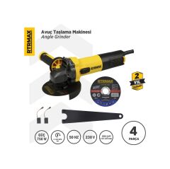 Rtrmax RTM102 Avuç Taşlama Makinası 115 mm 750 W