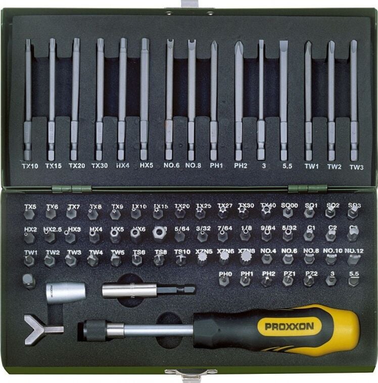 Proxxon 23107 1/4 ''tahrik İçin Emniyet Ve Özel Uç Seti. 75 Parça
