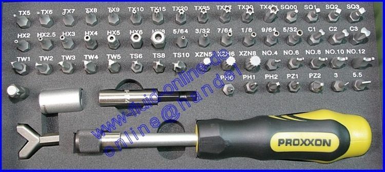Proxxon 23107 1/4 ''tahrik İçin Emniyet Ve Özel Uç Seti. 75 Parça