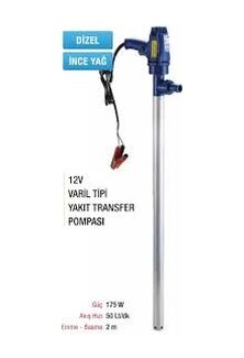 12 Volt Varil Tipi Yakıt Transfer Pompası Dizel - İnce Yağ