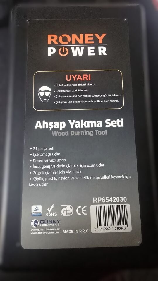 RONEY RONEY Ahşap Yakma Seti 30W 21 Parça RP6542030