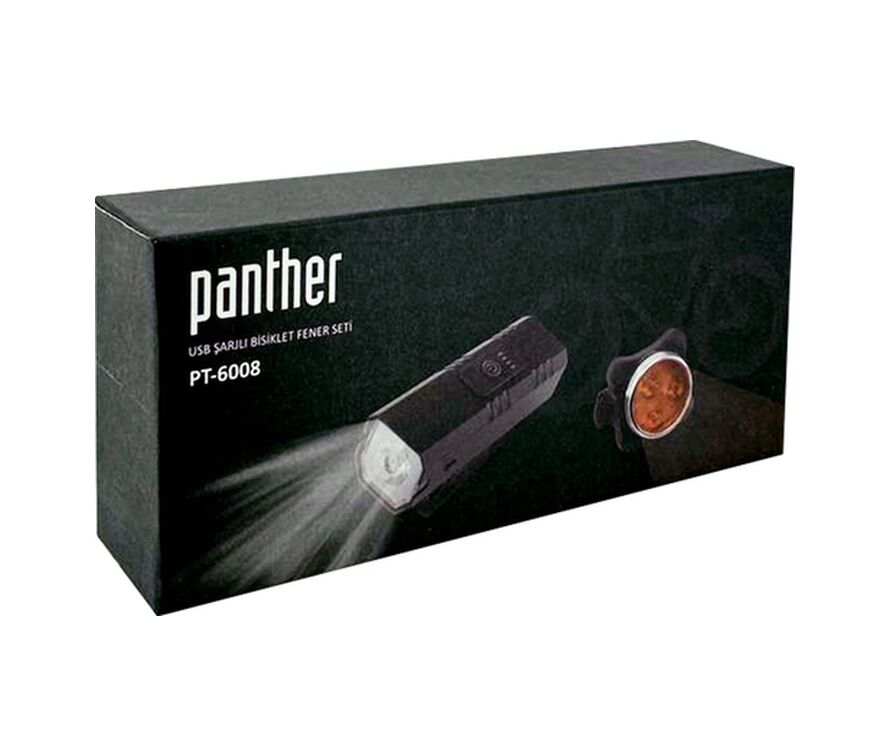 PANTHER USB ŞARZLI BİSİKLET FENERİ PT-6008