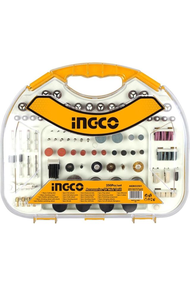 Ingco Akmg2501 Profesyonel 250 Parça Gravür Oyma Kesme Zımparalama Seti