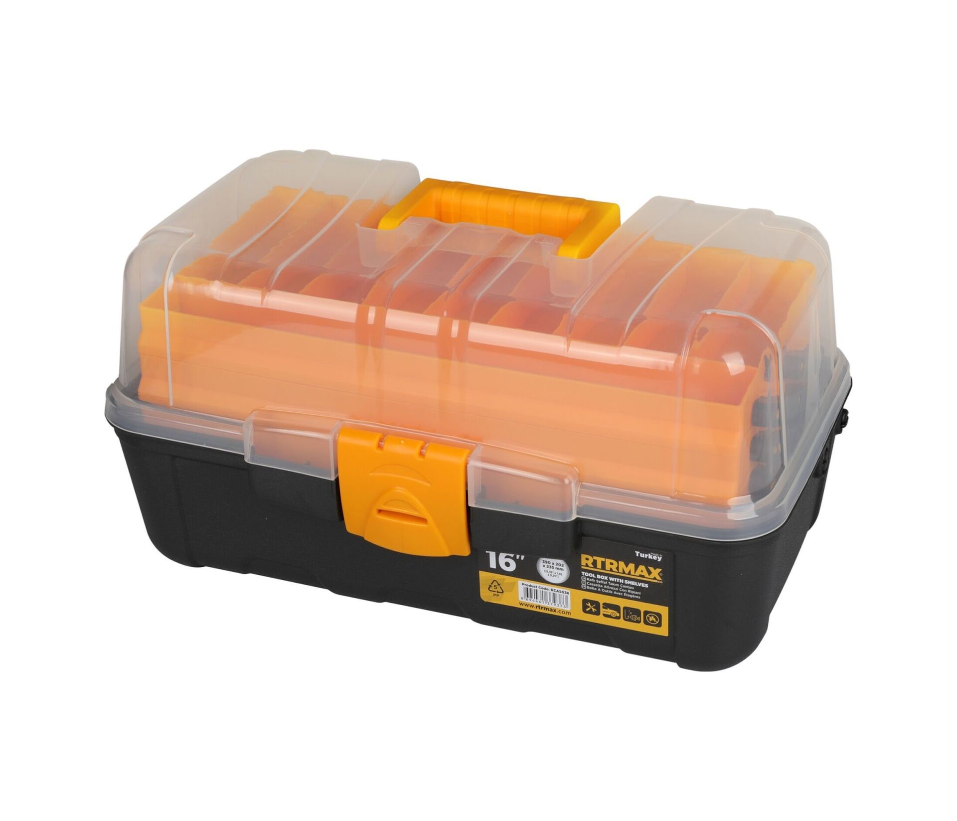 Rca5038 3 Raflı Şeffaf Alet Takım Çantası 16 - 39 Cm