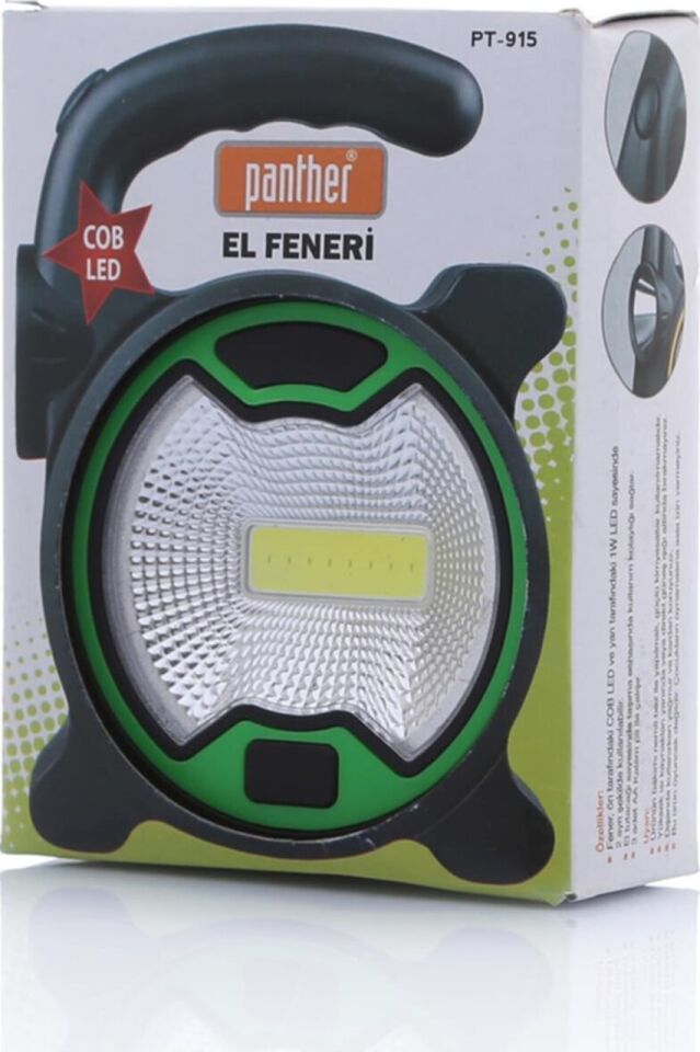 Panther Pt-915 1W Cob Led El Feneri  Pilli Siyah