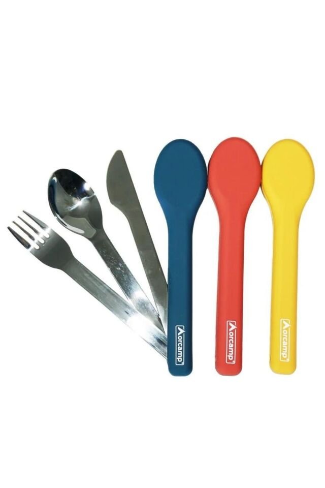 ORCAMP OUT-1970 MAVİ ÇATAL KAŞIK BIÇAK SEYHAT SETİ