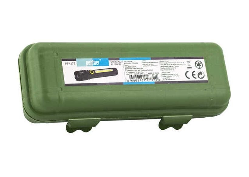 Panther Pt-4172 P50 Led Usb Şarjlı Fener Siyah