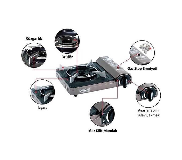 ORGAZ CK-505/TEKLİ PORTATİF OCAK KÖŞELİ GRİ