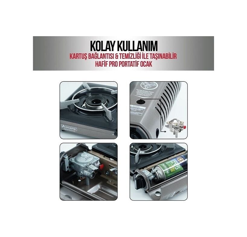 ORGAZ CK-505/TEKLİ PORTATİF OCAK KÖŞELİ GRİ