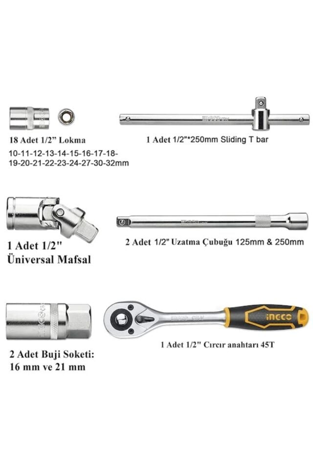İNGCO ENDÜSTRİYEL LOKMA TAKIMI 25 PARÇA HKTS12251