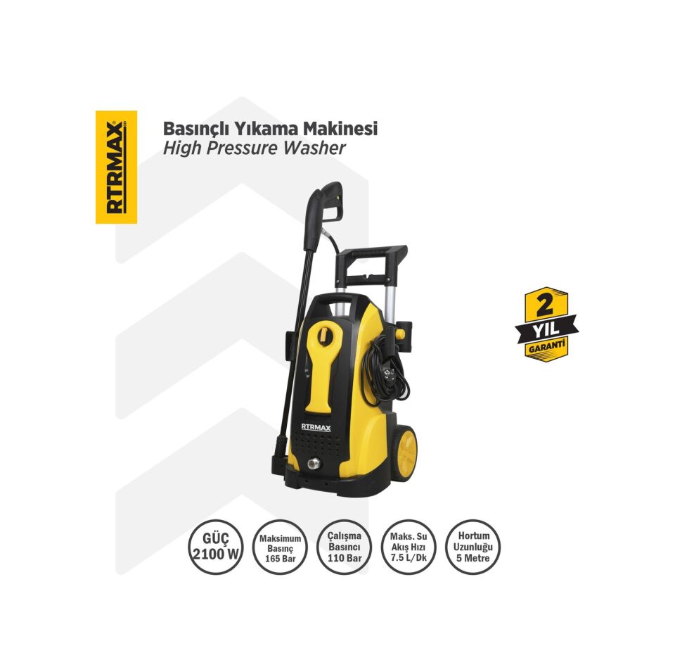 Rtrmax RTM712 Yüksek Basınçlı Yıkama 2100 W 165 Bar