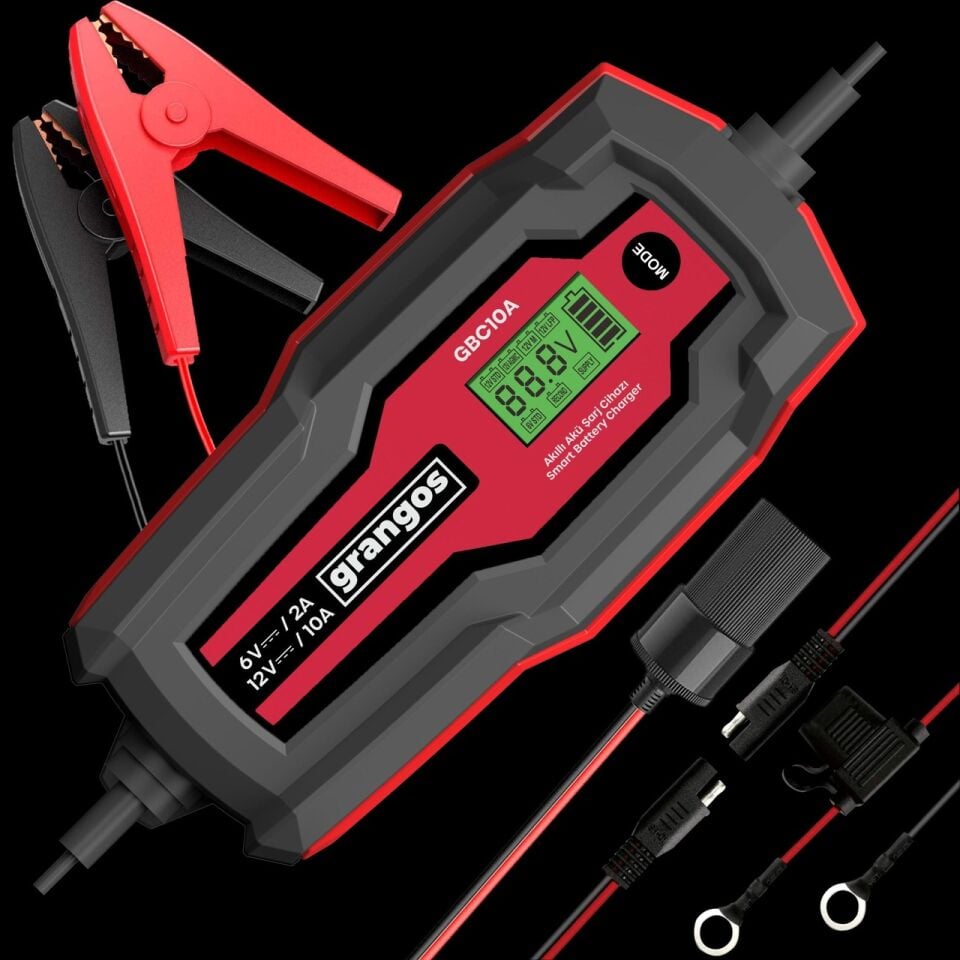GRANGOS AKÜ ŞARJ CİHAZI 6V/12V 10 AH AKÜ ŞARJZ CİHAZI GBC10A