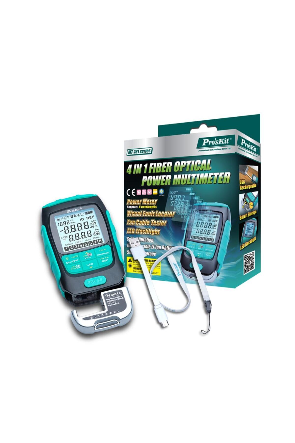 MT-7616 Fiber Optik Power Multimetre4 in 1 4 in 1, 30mW Output Self Calibration