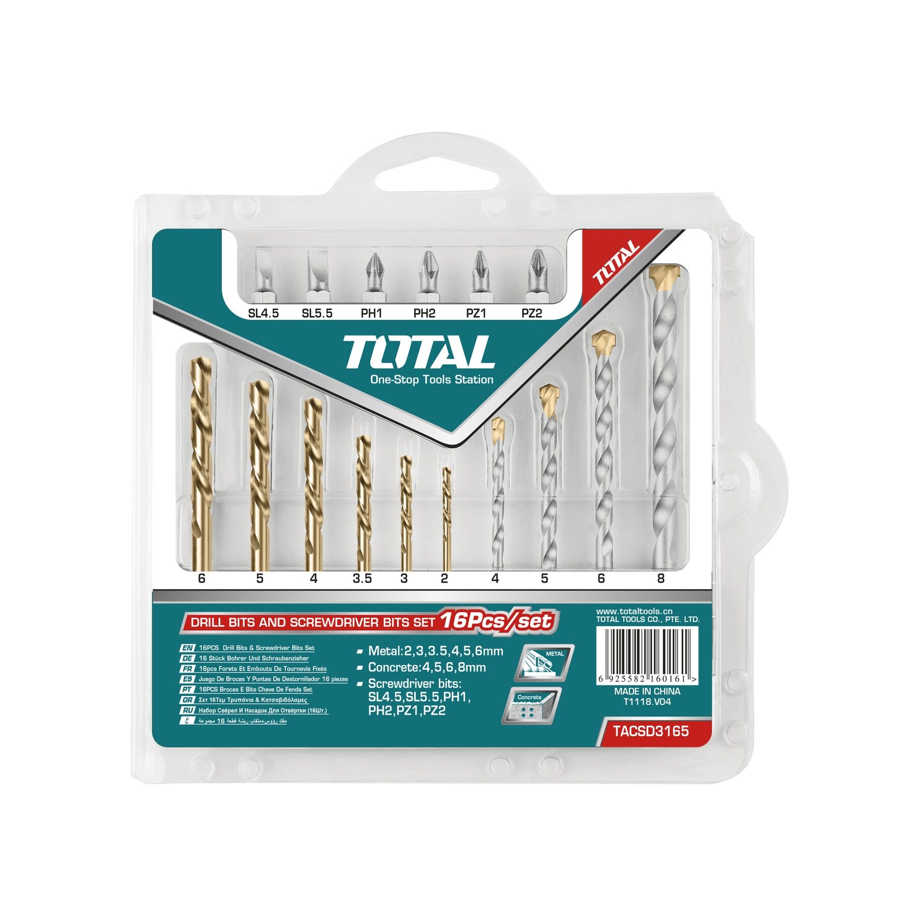 Total 16 Lı Matkap Ucu Ve Bits Seti