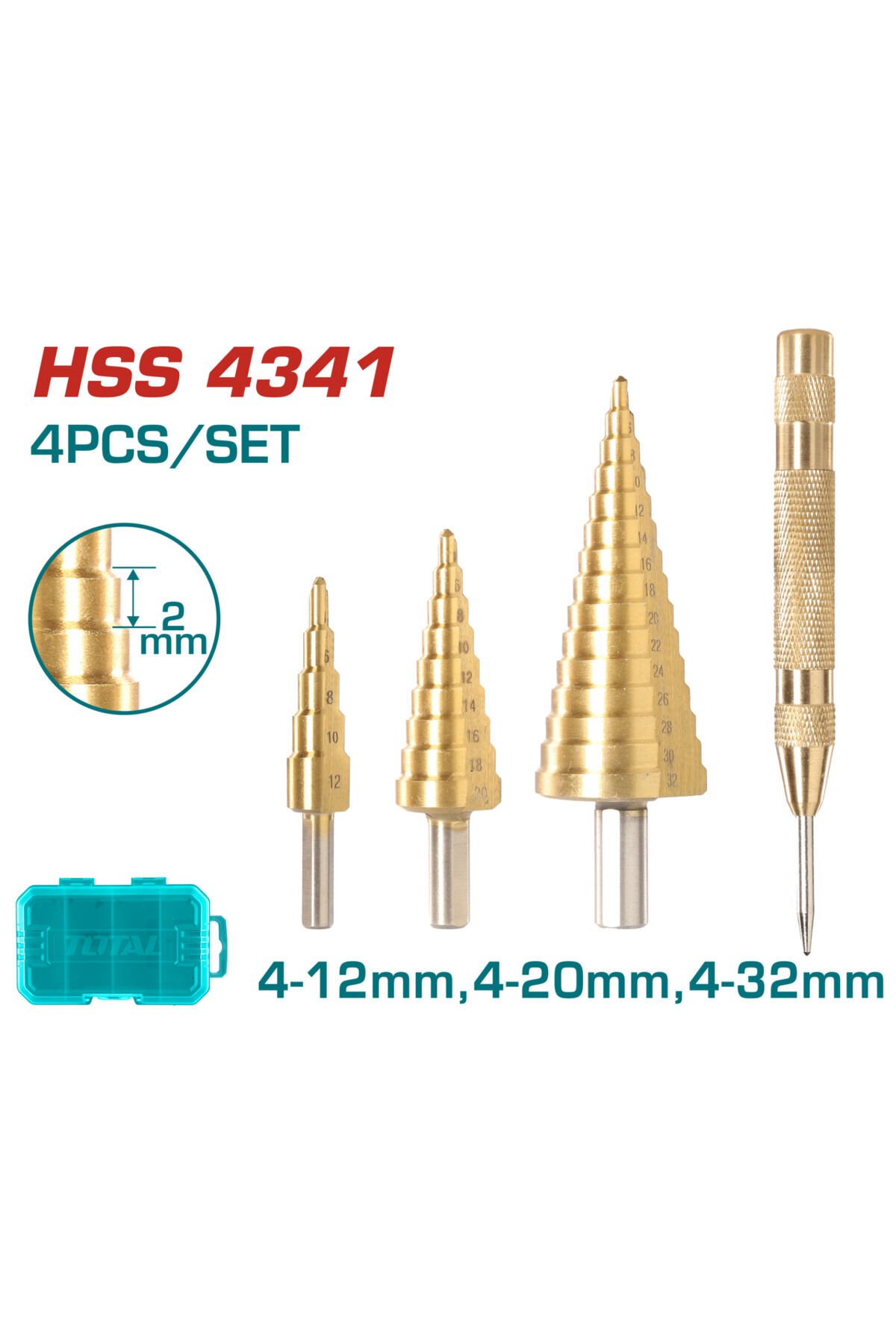 TOTAL MATKAP UCU KADEMELİ UÇ SETİ TACSD2041