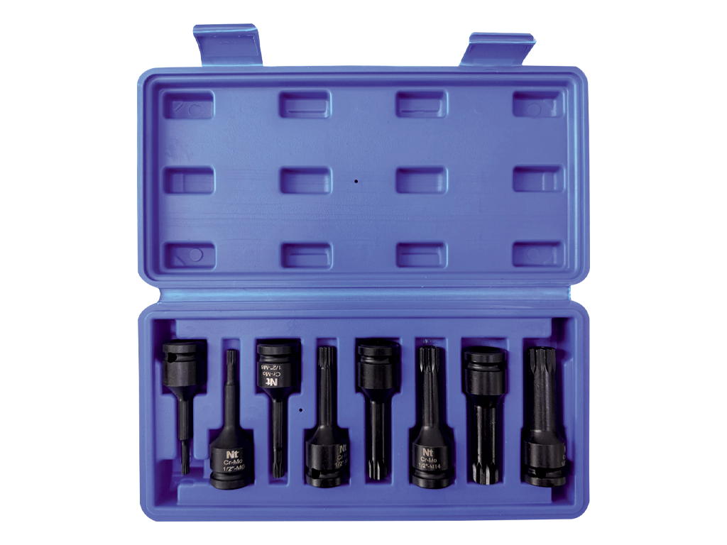 NT 8 Parça 1/2inç Cr-Mo M-Tipi Uzun Lokma Seti NTZSETU12M