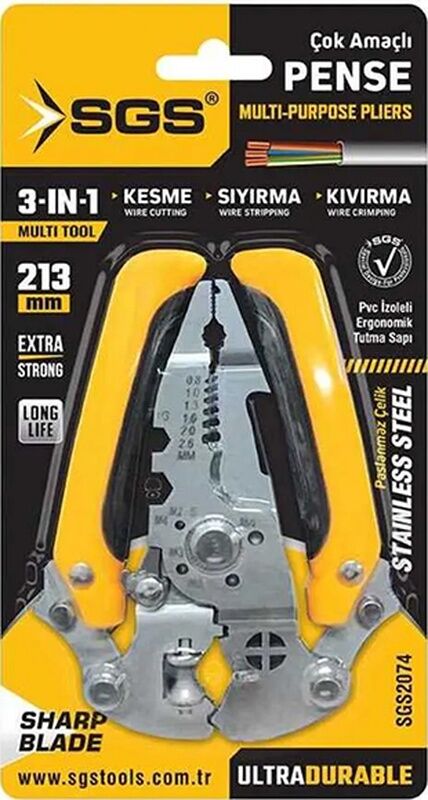 SGS ÇOK AMAÇLI ELEKTİRİKÇİ PENSE 3N1 VSGS2074