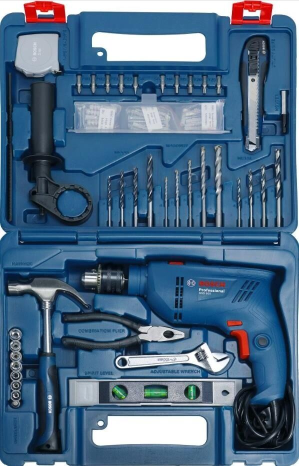 Bosch GSB 600 Darbeli Matkap + 100 Parça Aksesuar Seti - 06011A0321