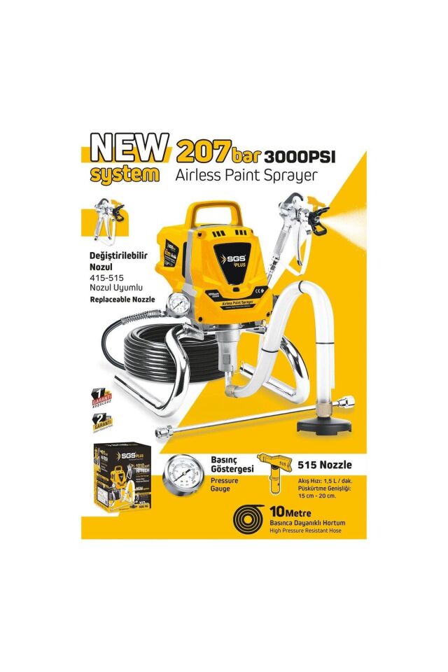 SGS PLUS SGS  Plus SGS5280 - 207 Bar Profesyonel Elektrikli Boya Püskürtme Makinesi