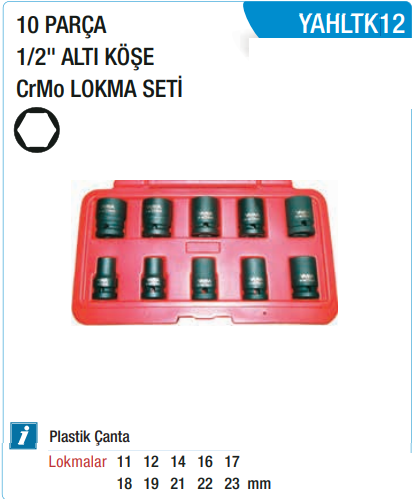 Yama Yahltk12 10 Parça 1/2 Altı Köşe Lokma Takımı