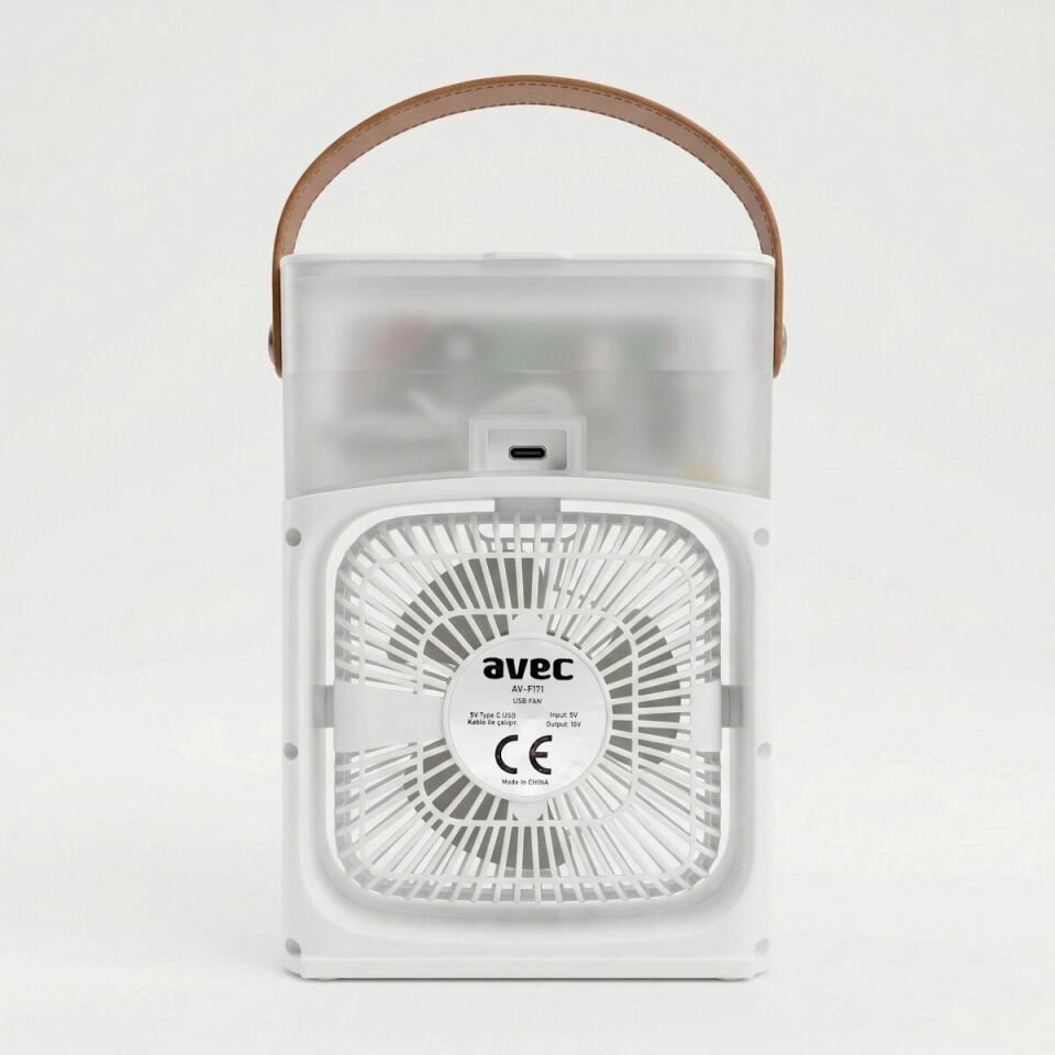 AVEC AV-F171 Su Spreyli USB Mini Fan 3 Kademe Hız Nemlendiricili Masaüstü Fan 6 Renk LED Taşınabilir Hava Soğutucu