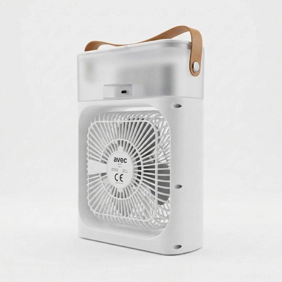 AVEC AV-F170 Su Spreyli USB Mini Fan 3 Kademe Hız Led Işıklı Masaüstü Klima Fan Nemlendirici Taşınabilir Soğutucu