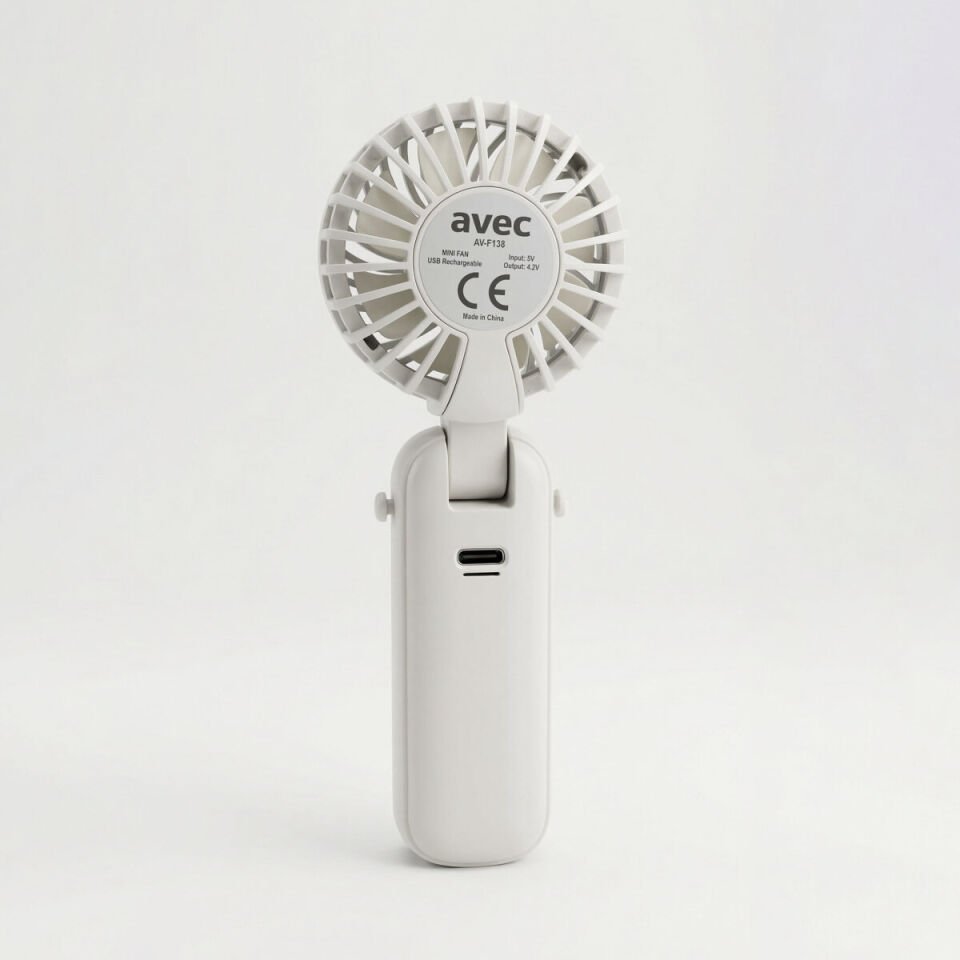 AVEC AV-F138 USB Mini Fan 3 Kademe Hız Katlanabilir Taşınabilir Masaüstü ve El Tipi Fan 4 Renk Karışık Şarjlı