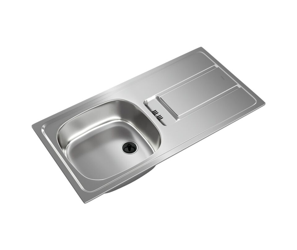 Teka Gravity 45 E- x n 1B 1D 1 Göz 1 Damlalıklı Paslanmaz Çelik Eviye - Mat Krom - 115120042