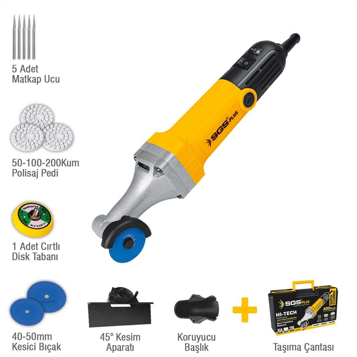 SGS 400W Çok Amaçlı Derz Açma ve Kesme Makinesi Seti SGS5295