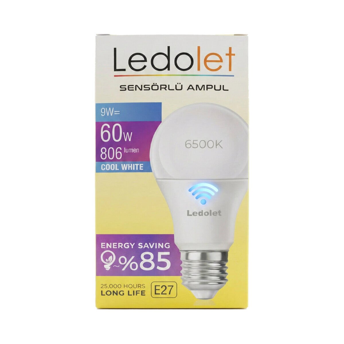 LEDOLET 9W Işık Sensörlü LED Ampul E27 806 Lumen 6500K Beyaz Cool White Uzun Ömürlü 25.000 Saat Çalışma