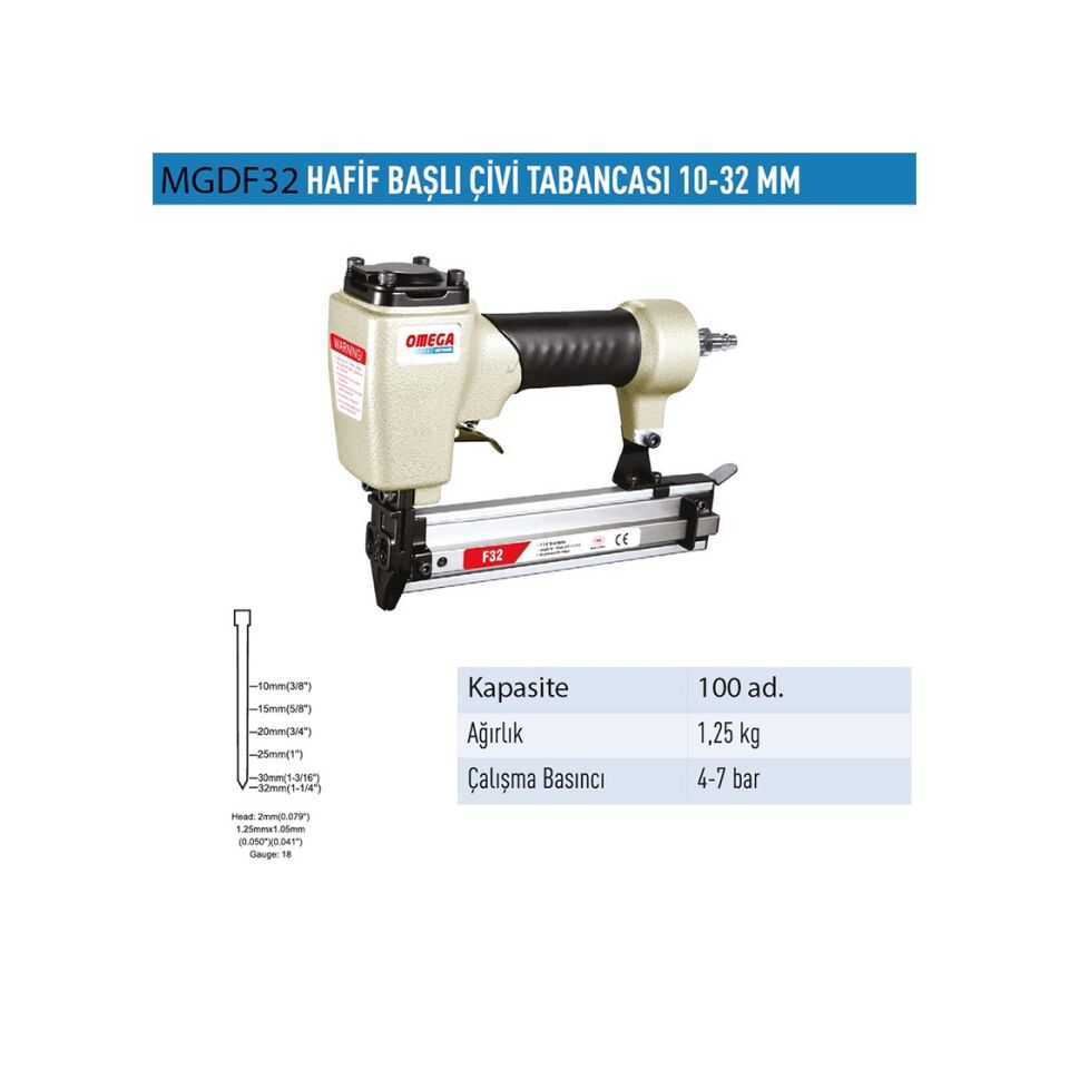 OMEGA ÇİVİ TABANCASI F32 10-32 MM