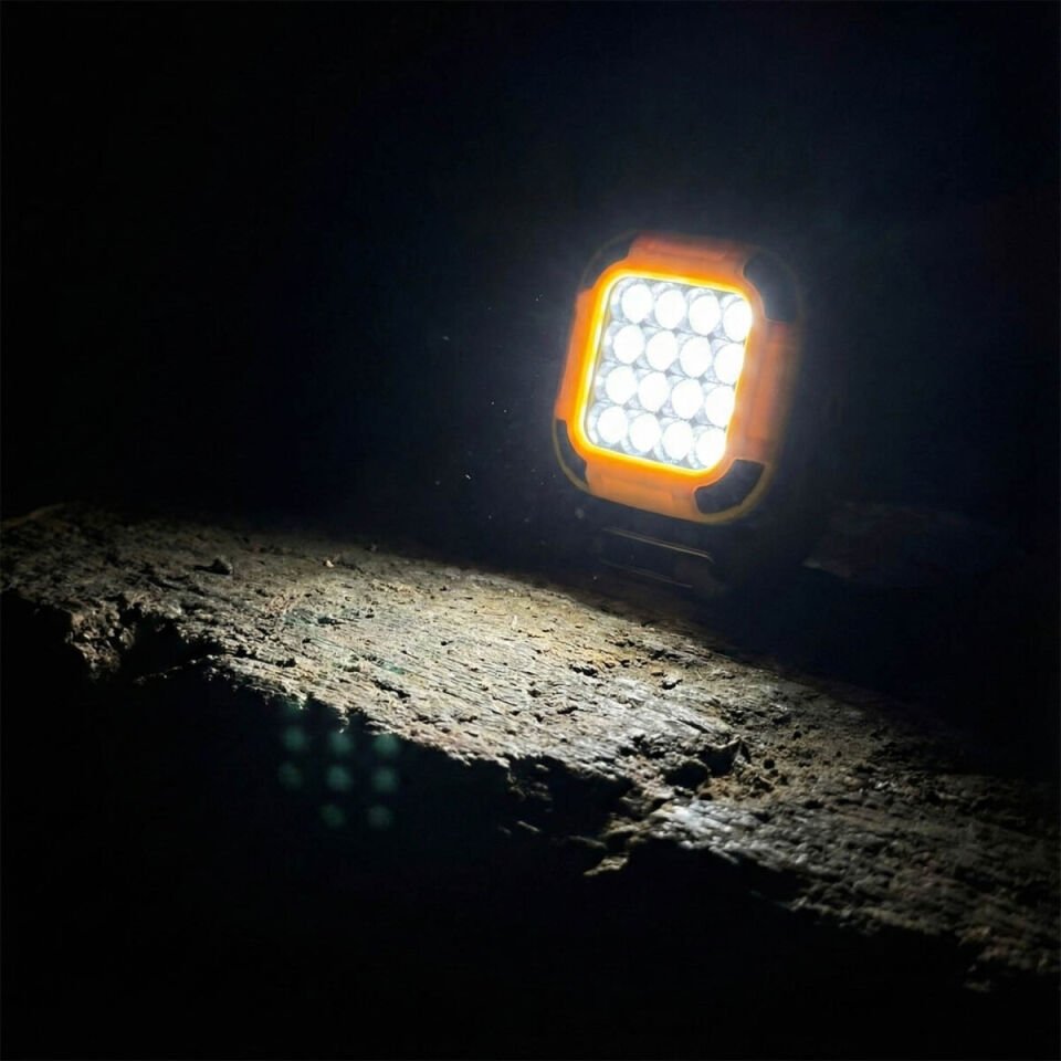 PANTHER PT-6217 USB Şarjlı El Feneri 3W 16 SMD Led 500 Lumen Beyaz Sarı Kırmızı Işık SOS Modu Taşınabilir Kamp Feneri