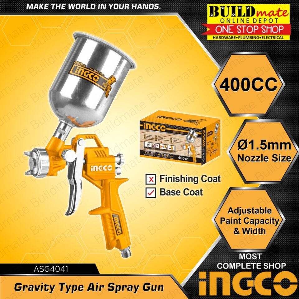 İNGCO BOYA TABANCASI 400 CC ÜSTTEN DEPOLU ASG4041