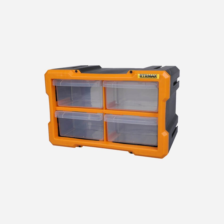 RTR RCA6013 Modüler Monoblok Çekmece Seti 4’lü Darbelere Dayanıklı Organizer Vida Parça Kutusu 267x158x170 mm