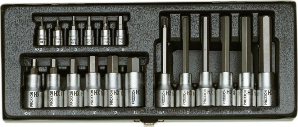 Proxxon 23100 1/4-1/2 18 Parçalı Allen Lokma Takımı