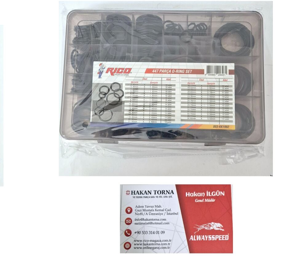Rico 447 Parça O-ring Seti Yağ Ve Yakıt Conta Seti