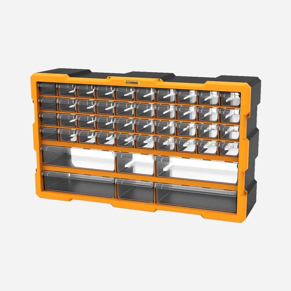 RTRMAX RCA6017 46’lı Modüler Monoblok Çekmece Seti Darbeye Dayanıklı Vida Parça Organizer Hırdavat Çekmecesi